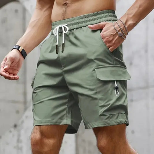 Mens Shorts Summer Sweat Pants Men's Fashion Outdoor Running Quick-drying Drawstring Pants Large Pocket Training Fitness Shorts